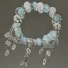 Pulsera de Perlas Azules Estrella de Mar Estrellada de Gran Venta con Diseño Temático del Bosque, Pulsera de Nicho de Gama Alta al por Mayor, Alto Valor Estético