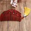 Pente de Sândalo Doméstico Pente de Madeira sem Cabo Escultura em Madeira Cabo Longo Dentes Largos Pente Exquisito para Maquiagem Cabelo Liso