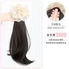 Coleta Lateral de Encaje Cabello Largo Estilo Natural Coreano Cola de Caballo Baja Simulada Estilo Lazo Perezoso para el Cabello Cola de Caballo Ligeramente Rizada