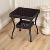 Mesa Redonda Pequena de Armazenamento para Varanda Moderna Simples Rattan Vidro Mesa de Centro Redonda Mesa de Jantar Redonda Mesa de Centro Pequena Mesa de Lazer Mesa de Jantar