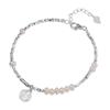 Pulseira de prata estilhaçada S925, bracelete de prata estilhaçada, luxo, luz de nicho, pérola, corte irregular, pulseira de namorada S6496
