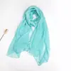 Cachecol de Outono e Inverno Novo Estilo Coreano Grande Cachecol de Seda Cor Pura Toalha de Praia de Seda Imitação Cachecol Feminino Cachecol de Chiffon Plissado de Seda