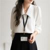 Foto Real de Camisa Blanca de Manga Larga para Mujer para Primavera y Otoño 2026, Ropa Formal Profesional para Maestros, Funcionarios Públicos y Atuendo para Entrevistas de Trabajo
