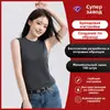 Chaleco de Tencel Lyocell con Cuello Redondo Que Cubre los Pechos Laterales, Top Base de Diseño OEM para Mujer