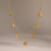 Venta Caliente Simple Colgante de Sol Collar de Acero Inoxidable Moda para Mujer Chapado en Oro de 18K Personalidad Nicho Estilo Ins Joyería de Moda