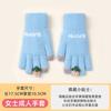 Guantes de Punto con Color Degradado, Guantes sin Dedos para Pantalla Táctil, Guantes de Invierno Engrosados de Cinco Dedos para Estudiantes, Cálidos y Resistentes al Frío, Adecuados para Ciclismo al Aire Libre, Uso Adulto