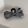 Grampo de Cabelo Presilha de Garra Jeans com Laço Estilo Coreano 2025 Novo Estilo Pinça de Tubarão Grande para Parte de Trás da Cabeça Acessório de Cabelo Menina