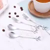Acero inoxidable 304 cuchara tenedor hoja cuchara para mezclar café tenedor cuchara de postre Tenedor material 304 utensilios de postre en stock al por mayor