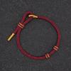 Nuevo Estilo Simple Tejido a Mano Nudo de Sagitario Cuerda de Mano Semiterminada Delgada Colgante Portátil Oro Duro Pareja Pulsera de Cuerda Roja