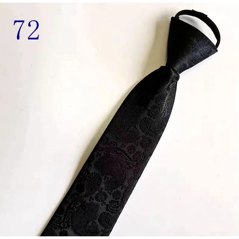 男士拉链新郎结婚红色8cm正装商务黑色免打结懒人易拉得蓝色_