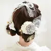 Accesorios para el Cabello de Flores de Seda Estilo Japonés Dulce Lolita Diadema de Encaje con Lazo Flores para el Cabello de Maquillaje Kimono Set de Pasadores para el Cabello