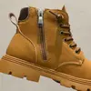 2026 Invierno Algodón de Dos Capas Pelo Corto Zapatos para Niños Estilo Coreano Botas de Cuero para Niños Botines para Niños Botas Martin de Media Caña 6726