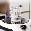 Tazas de Vidrio Creativas Personalizadas, Gran Capacidad, Alto Valor Estético, Tazas de Café Transparentes Simples de Colores al por Mayor, Vasos de Agua para Sala de Estar