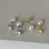 Aretes de Perla y Circonita para Mujer, Sencillos y Elegantes, Adecuados para el Trabajo, Estilosos y de Moda, Aretes Versátiles
