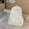 Nueva Mochila Escolar Transfronteriza para Estudiante Universitaria Versión Coreana Ins Mochila de Gran Capacidad Color Sólido Mochila para Estudiante de Secundaria