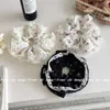 Anillo para el pelo de encaje estilo pastoral grande vintage, aro para el pelo de intestino grueso grande, cuerda para el pelo floral de doble capa, estilo pequeño Mori, anillo para el pelo para mujer