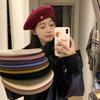 Boina de punto nueva de otoño e invierno, estilo coreano, sombrero de pintor retro artístico con cara de niña, sombrero de nube pequeña, moda