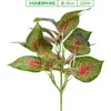 [5 Cabezas de Hierba de Hoja de Perilla] Hojas Simuladas, Plantas Verdes Falsas, Plantas Individuales para Paisajismo de Interiores, Plantas Decorativas en Maceta