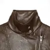Atacado de fabricante de roupas femininas transfronteiriço 2026 estilo europeu e americano moderno versátil casual retrô jaqueta revestida de couro sintético