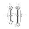 Piercing de Mamilo Jiangtai F136 em Titânio com Bola de Diamante Incrustada com Cruz de Zircônia Venda Quente Transfronteiriça Joia de Body Piercing em Liga de Titânio G23 Unha de Mamilo