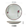 Plato de Cerámica Hueso de China Estilo Chino 6 pulgadas Plato de Fruta Bandeja para Pasteles Plato de Hueso de China para el Hogar Plato para Residuos de Verduras Plato para Fruta Seca Plato para Platos Fríos