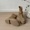 Botas Martin de mujer con plataforma y tacón oculto, novedades otoño e invierno para personas bajitas, botas holgadas, botas adelgazantes, botines de gamuza