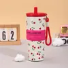 Novo Copo de Água Térmico de Aço Inoxidável 304, Copo Portátil Fofo de Desenho Animado com Canudo e Alça, Copo de Café para Carro, Copo de Gelo
