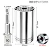 Chave de Soquete Mágica Multifuncional Métrica e Imperial Adaptador de Haste Hexagonal 1/2" Soquete de Chave 9-27mm Prata 11-32mm