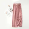 Pantalones Anchos Arrugados de Seda Negra para Mujer, Nuevo Estilo Primavera y Otoño 2026, Pantalones Casuales Adelgazantes de Cintura Alta con Rayas Verticales