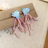 Pendientes Redondos de Flor Colorida Tejidos a Mano Pendientes Frescos de Dopamina Estilo Vacacional Pendientes de Nicho de Gama Alta