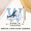 Patche Bordado Letra 26 Baleia Novo Desenho Animado Transfronteiriço Onda Azul e Branca Adesivo Termocolante Patche Decorativo Patche para Roupa