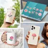 50 pegatinas PET florales rosas en un diseño fresco y creativo estilo ins, adecuadas para decoración DIY de escritorio y diario