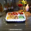 Bandeja de Frutas com Padrão de Gelo LED Ktv Prato de Frutas Brilhante Bandeja de Três Compartimentos Bandeja Recarregável para Lanches