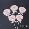 Decoración de cumpleaños tarjeta-insertar estrella amor enchufe de inserción decoración para hornear Red social reflectante cinco estrellas en forma de corazón enchufe de decoración para hornear