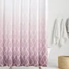 Cortina de ducha transfronteriza con diseño de ola de mar color lila degradado, impresa digitalmente, cortina divisoria impermeable y a prueba de moho para baño