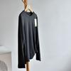 Camiseta Gola Redonda26 Outono Novo Estilo Feminino Camiseta de Manga Longa Gola Redonda de Algodão Ecológico Camiseta Básica Feminina