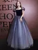 Vestido de Banquete, Estilo Largo Esponjoso, Vestido de Coro Prueba de Arte para Reunión Anual, Vestido de Malla de Empalme de Princesa Fugitiva para Actuación