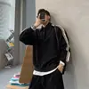 Sudadera con capucha de peso pesado, cuello alto, media cremallera, para hombre, marca americana de tendencia, holgada, casual, prenda exterior, Otoño