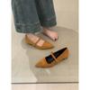 Zapatos Mary Jane de Tacón Grueso Estilo Francés con Punta para Mujer 2025 Nuevo Ante Bajos Slip-On Versátiles Zapatos Individuales