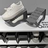 Soporte para Zapatos de Doble Capa Almacenamiento de Zapatos Ajustable Artefacto para Ahorrar Espacio en el Hogar Zapatero con Partición en Capas para Acabado