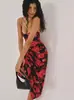 Zt6777 Nuevo Vestido Sexy con Tirantes Estampados de Cintura Alta Bodycon Delgado Largo Estilo Europeo y Americano