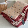 Touca de Algodão Pequena Floral Estilo Coreano Colcha de Gaze Colcha de Inverno Colcha de Primavera e Outono Acolchoada Veludo Acalmador para Bebê Colcha de Renda