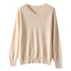 Suéter 100% cachemir para mujer, cuello en V, versátil, ajustado, color liso, básico interior, suéter de punto para debajo de la ropa, mujer