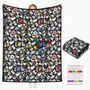Manta multifuncional, dibujada a mano, en blanco y negro, para uso doméstico, adecuada para siestas, venta al por mayor, con dibujos lineales, diseños casuales, DIY y creativos