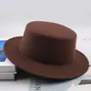 Sombrero de Lana Nuevo de Otoño e Invierno Transfronterizo Europeo y Americano Sombrero de Jazz de Estilo Británico Color Sólido Ala Ancha Sombrero de Copa Ligero Sombrero de Fieltro para Hombre y Mujer