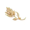 Broche de Espiga de Trigo Dourada para Mulheres, Fivela de Pino com Strass Novo Estilo, Adorno para Roupas, Acessórios de Decoração para Corsage, Presente de Feriado