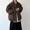 Chaqueta de Algodón Retro Japonesa de Invierno con Cuello Alto Melard para Hombres y Mujeres, Nueva Marca de Moda Holgada Gruesa Cálida Abrigo de Algodón