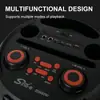 Sing-E Zqs8260 Altavoz Bluetooth Dual de 8 Pulgadas con Luz Mágica RGB de Colores, Altavoz con Micrófono Portátil para Karaoke al Aire Libre