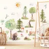 BR1205M Lindos Animales Salvajes de la Selva Pegatinas de Pared Autoadhesivas Dormitorio Guardería Habitación Infantil Pegatina Decorativa