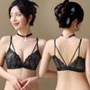 9932 # Sutiã com Botão Frontal e Renda, Costas Bonitas, Renda, Seios Pequenos, Push-Up, Redução de Seios Secundários, Antiflacidez, Sutiã Sem Aro